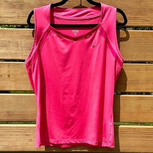 Nike Women's Dri-Fit Miler V-Neck Running Shirt XL Pink